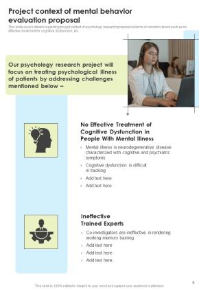 Mental Behavior Evaluation Proposal Example Document Report Doc Pdf Ppt Slide05
