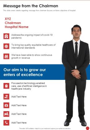 Message From The Chairman One Pager Documents Slide01