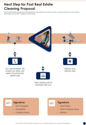 Next Step For Post Real Estate Cleaning Proposal One Pager Sample Example Document Slide01