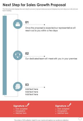 Next Step For Sales Growth Proposal One Pager Sample Example Document Slide01
