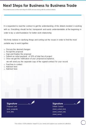 Next Steps For Business To Business Trade One Pager Sample Example Document Slide01