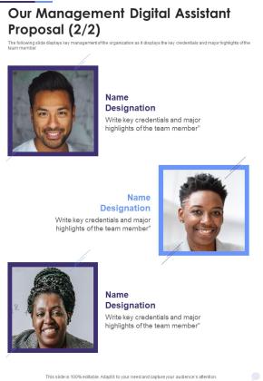 Our Management Digital Assistant Proposal One Pager Sample Example Document Slide02