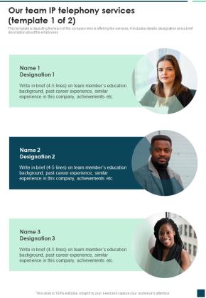 Our Team IP Telephony Services One Pager Sample Example Document Slide01