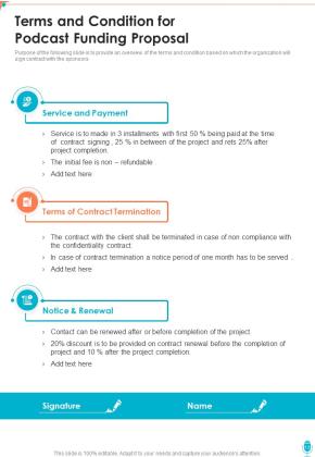 Podcast Funding Proposal Template Example Document Report Doc Pdf Ppt Slide13