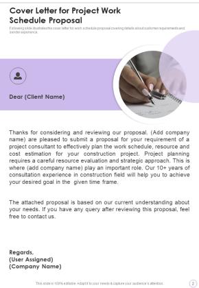 Project Work Schedule Proposal Example Document Report Doc Pdf Ppt Slide02