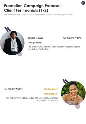 Promotion Campaign Proposal Example Document Report Doc Pdf Ppt Slide21