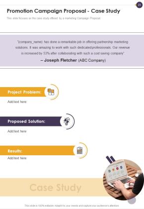 Promotion Campaign Proposal Example Document Report Doc Pdf Ppt Slide23