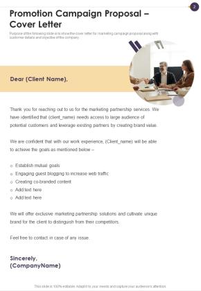Promotion Campaign Proposal Example Document Report Doc Pdf Ppt Slide02