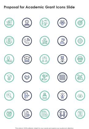 Proposal For Academic Grant Icons Slide One Pager Sample Example Document Slide01