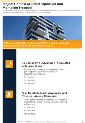 Proposal For Brand Expansion And Marketing Example Document Report Doc Pdf Ppt Slide05