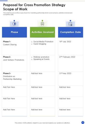 Proposal For Cross Promotion Strategy Example Document Report Doc Pdf Ppt Slide07