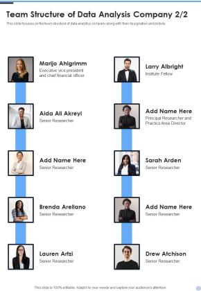 Proposal For Data Analysis In Research Project Team Structure Of Data Analysis Company One Pager Sample Example Document Slide02