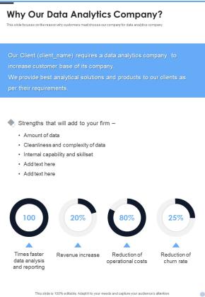 Proposal For Data Analysis In Research Project Why Our Data Analytics Company One Pager Sample Example Document Slide01