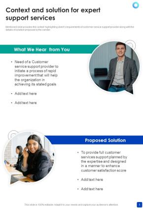 Proposal For Expert Support Services Example Document Report Doc Pdf Ppt Slide05