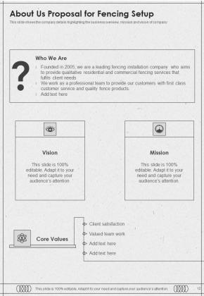 Proposal For Fencing Setup Example Document Report Doc Pdf Ppt Slide12