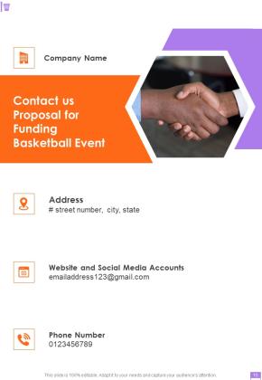 Proposal For Funding Basketball Event Example Document Report Doc Pdf Ppt Slide15