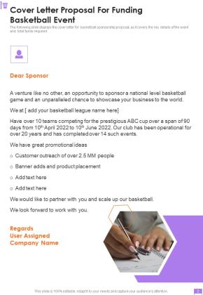 Proposal For Funding Basketball Event Example Document Report Doc Pdf Ppt Slide02