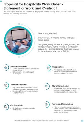 Proposal For Hospitality Work Order Example Document Report Doc Pdf Ppt Slide24