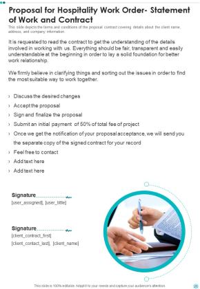 Proposal For Hospitality Work Order Example Document Report Doc Pdf Ppt Slide26