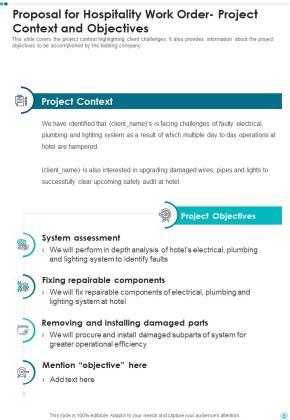 Proposal For Hospitality Work Order Example Document Report Doc Pdf Ppt Slide05