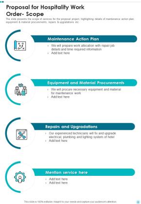 Proposal For Hospitality Work Order Example Document Report Doc Pdf Ppt Slide08