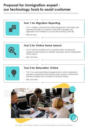 Proposal For Immigration Expert Our Technology One Pager Sample Example Document Slide01