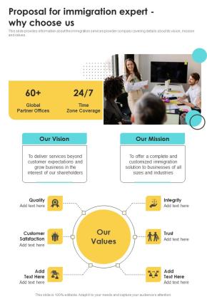 Proposal For Immigration Expert Why Choose Us One Pager Sample Example Document Slide01