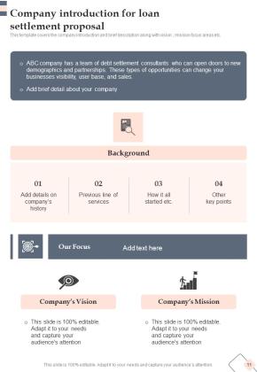 Proposal For Loan Settlement Example Document Report Doc Pdf Ppt Slide11