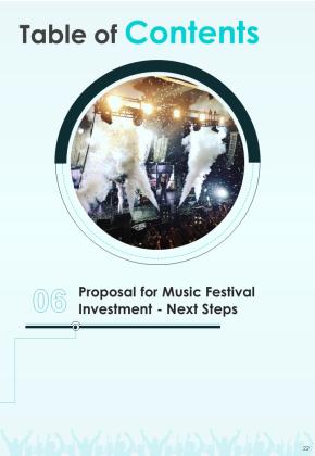 Proposal For Music Festival Investment Example Document Report Doc Pdf Ppt Slide22