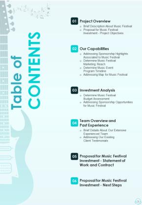 Proposal For Music Festival Investment Example Document Report Doc Pdf Ppt Slide03