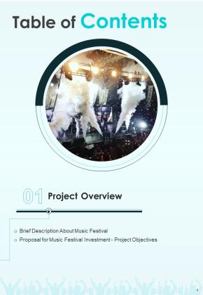 Proposal For Music Festival Investment Example Document Report Doc Pdf Ppt Slide04