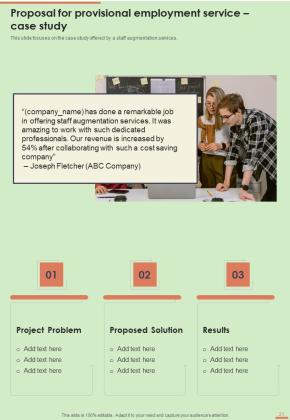 Proposal For Provisional Employment Service Example Document Report Doc Pdf Ppt Slide21