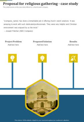 Proposal For Religious Gathering Example Document Report Doc Pdf Ppt Slide22