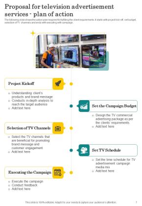 Proposal For Television Advertisement Services Example Document Report Doc Pdf Ppt Slide07