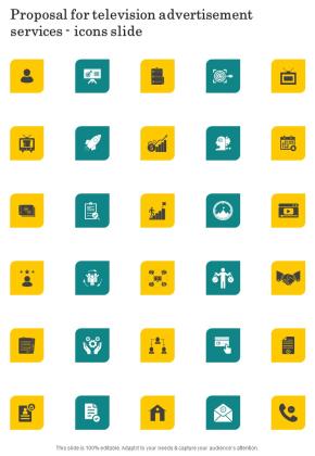 Proposal For Television Advertisement Services Icons Slide One Pager Sample Example Document Slide01