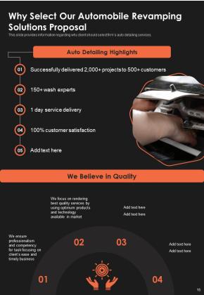Proposal For Vehicle Redesign Services Example Document Report Doc Pdf Ppt Slide15