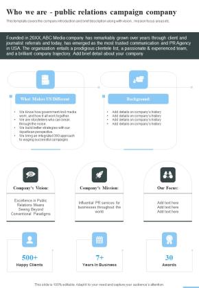 Public Relation Marketing Strategy Proposal Example Document Report Doc Pdf Ppt Slide11