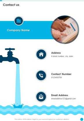 Public Water Supply System Project Proposal Contact Us One Pager Sample Example Document Slide01