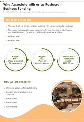 Restaurant Business Funding Proposal Example Document Report Doc Pdf Ppt Slide15