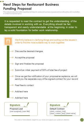 Restaurant Business Funding Proposal Example Document Report Doc Pdf Ppt Slide24