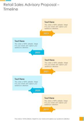 Retail Sales Advisory Proposal Timeline One Pager Sample Example Document Slide01