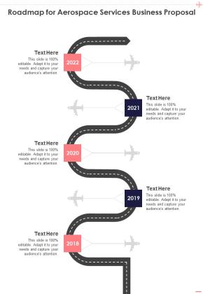 Roadmap For Aerospace Services Business Proposal One Pager Sample Example Document Slide01