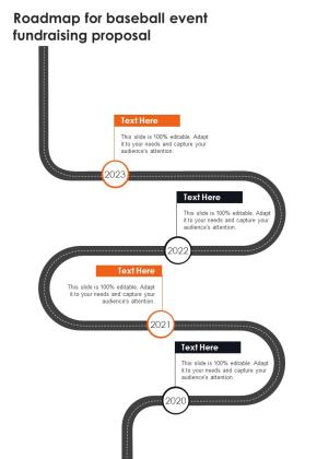 Roadmap For Baseball Event Fundraising Proposal One Pager Sample Example Document Slide01