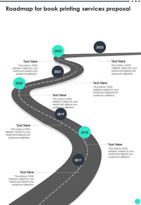 Roadmap For Book Printing Services Proposal One Pager Sample Example Document Slide01