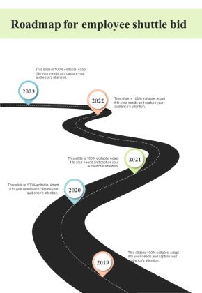 Roadmap For Employee Shuttle Bid One Pager Sample Example Document Slide01
