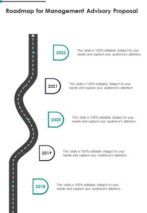 Roadmap For Management Advisory Proposal One Pager Sample Example Document Slide01