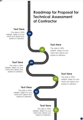 Roadmap For Proposal For Technical Assessment Of Contractor One Pager Sample Example Document Slide01