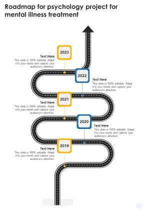 Roadmap For Psychology Project For Mental Illness Treatment One Pager Sample Example Document Slide01