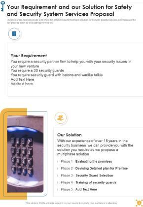 Safety And Security System Services Proposal Example Document Report Doc Pdf Ppt Slide04
