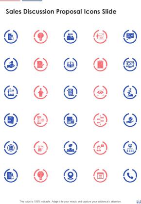 Sales Discussion Proposal Icons Slide One Pager Sample Example Document Slide01